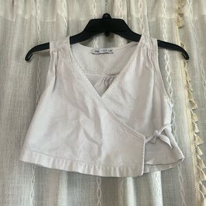 white cross body top